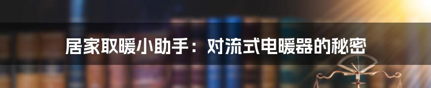 居家取暖小助手:对流式电暖器的秘密