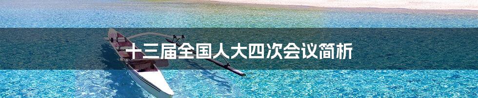 十三届全国人大四次会议简析