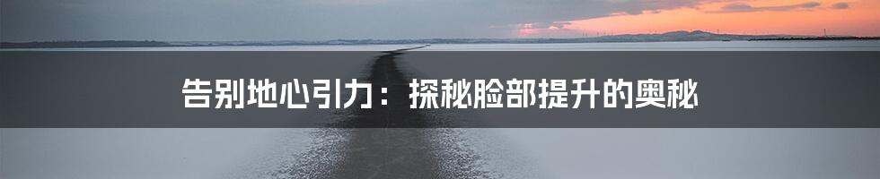 告别地心引力：探秘脸部提升的奥秘