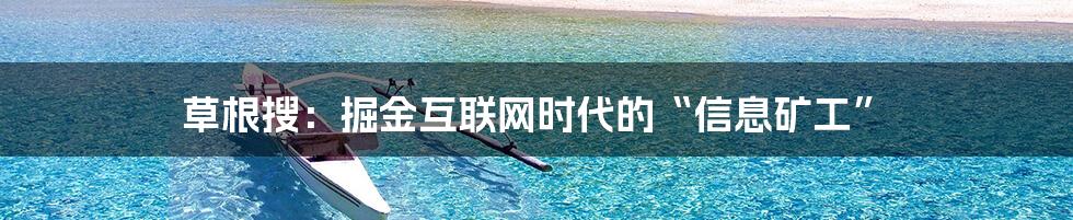 草根搜：掘金互联网时代的“信息矿工”