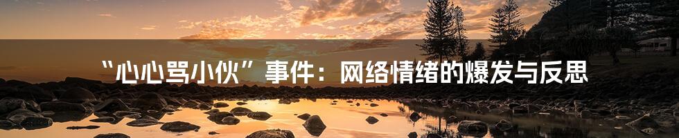 “心心骂小伙”事件:网络情绪的爆发与反思