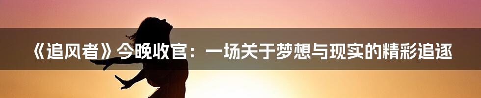 《追风者》今晚收官:一场关于梦想与现实的精彩追逐