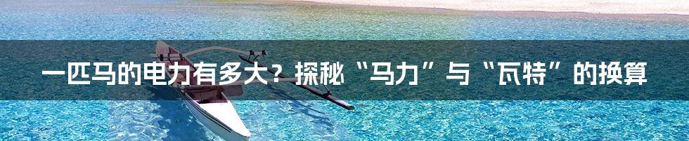 一匹马的电力有多大?探秘“马力”与“瓦特”的换算