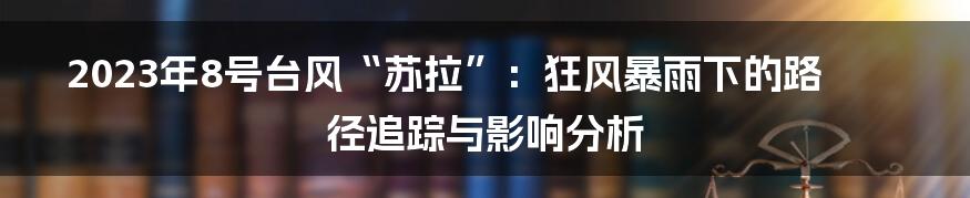 2023年8号台风“苏拉”：狂风暴雨下的路径追踪与影响分析