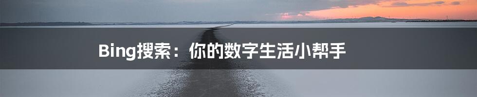 Bing搜索：你的数字生活小帮手