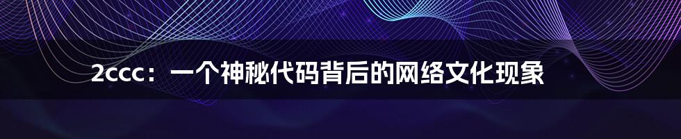 2ccc:一个神秘代码背后的网络文化现象