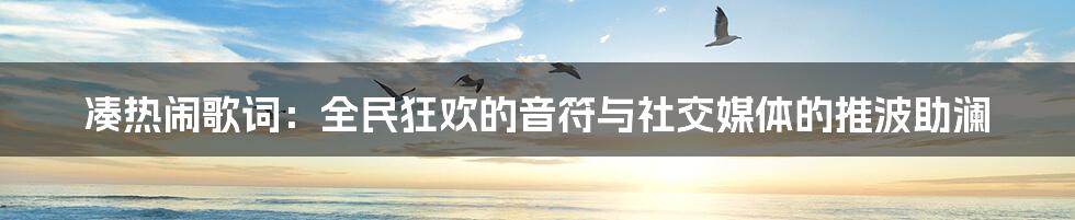 凑热闹歌词:全民狂欢的音符与社交媒体的推波助澜