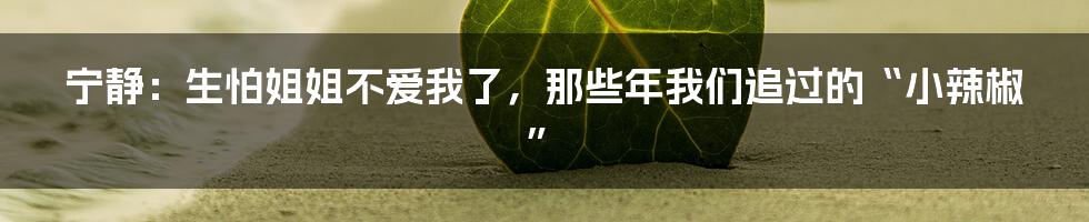 宁静：生怕姐姐不爱我了，那些年我们追过的“小辣椒”