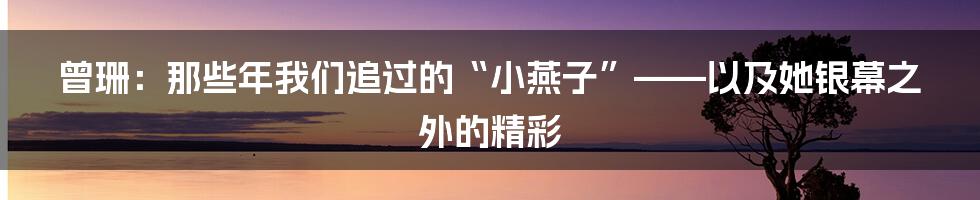 曾珊：那些年我们追过的“小燕子”——以及她银幕之外的精彩