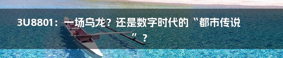 3U8801：一场乌龙？还是数字时代的“都市传说”？
