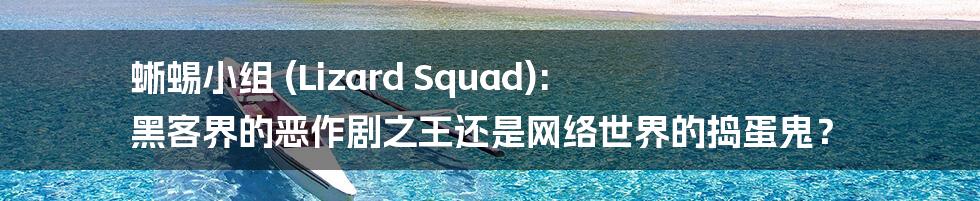 蜥蜴小组 (Lizard Squad): 黑客界的恶作剧之王还是网络世界的捣蛋鬼？