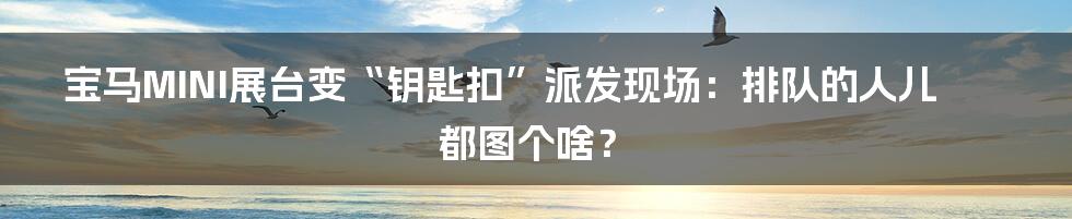 宝马MINI展台变“钥匙扣”派发现场:排队的人儿都图个啥?
