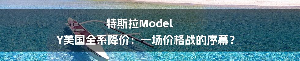 特斯拉Model Y美国全系降价:一场价格战的序幕?