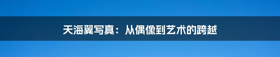 天海翼写真：从偶像到艺术的跨越