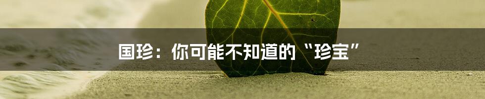 国珍：你可能不知道的“珍宝”