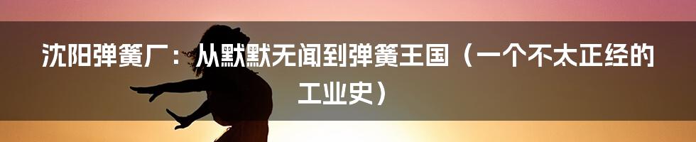 沈阳弹簧厂:从默默无闻到弹簧王国(一个不太正经的工业史)