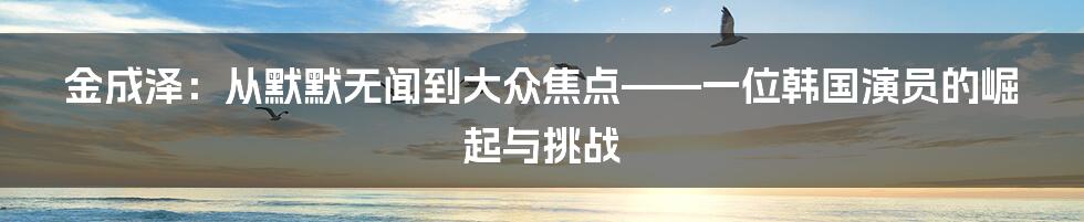 金成泽：从默默无闻到大众焦点——一位韩国演员的崛起与挑战