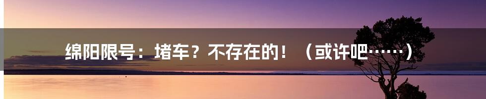 绵阳限号:堵车?不存在的!(或许吧……)