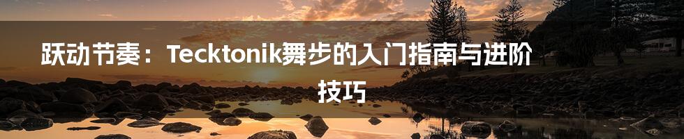跃动节奏：Tecktonik舞步的入门指南与进阶技巧
