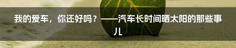 我的爱车,你还好吗?——汽车长时间晒太阳的那些事儿