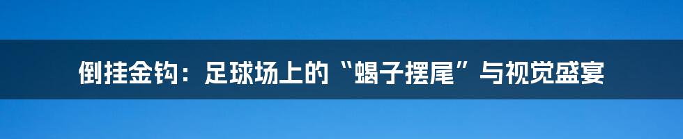 倒挂金钩：足球场上的“蝎子摆尾”与视觉盛宴