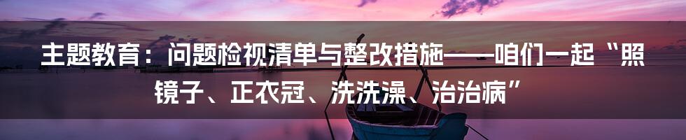 主题教育:问题检视清单与整改措施——咱们一起“照镜子、正衣冠、洗洗澡、治治病”