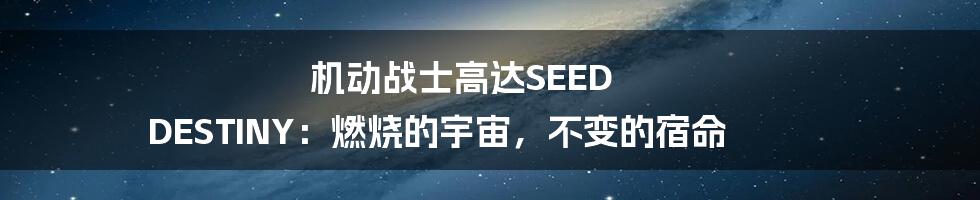 机动战士高达SEED DESTINY:燃烧的宇宙,不变的宿命