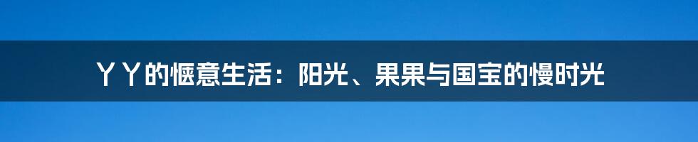 丫丫的惬意生活:阳光、果果与国宝的慢时光