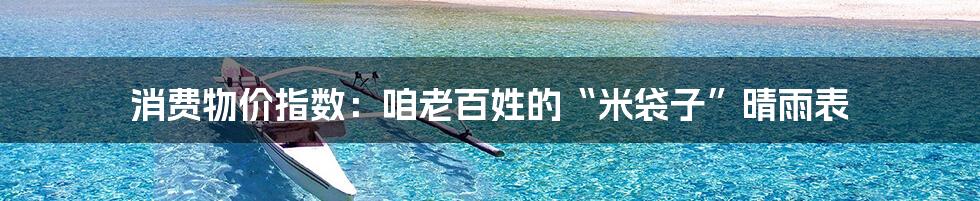 消费物价指数：咱老百姓的“米袋子”晴雨表