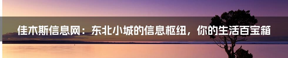 佳木斯信息网：东北小城的信息枢纽，你的生活百宝箱