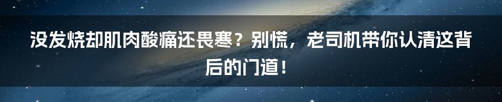 没发烧却肌肉酸痛还畏寒?别慌,老司机带你认清这背后的门道!