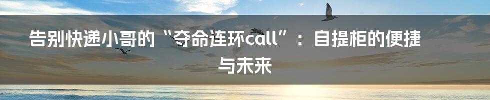 告别快递小哥的“夺命连环call”:自提柜的便捷与未来