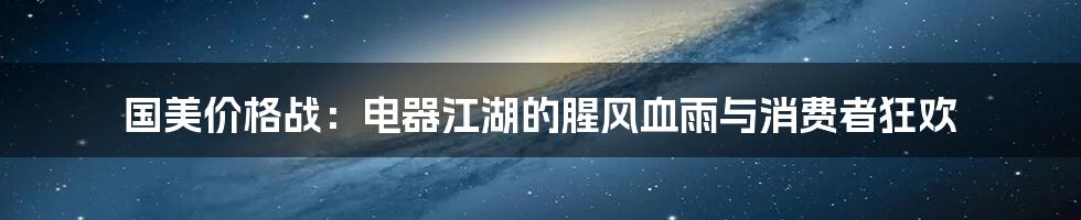 国美价格战：电器江湖的腥风血雨与消费者狂欢