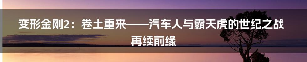变形金刚2:卷土重来——汽车人与霸天虎的世纪之战再续前缘
