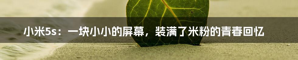 小米5s:一块小小的屏幕,装满了米粉的青春回忆