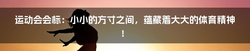 运动会会标:小小的方寸之间,蕴藏着大大的体育精神!