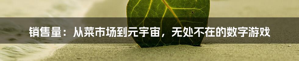 销售量：从菜市场到元宇宙，无处不在的数字游戏