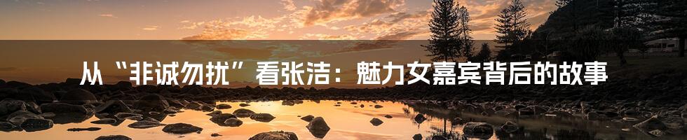 从“非诚勿扰”看张洁:魅力女嘉宾背后的故事