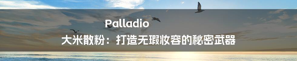 Palladio 大米散粉:打造无瑕妆容的秘密武器