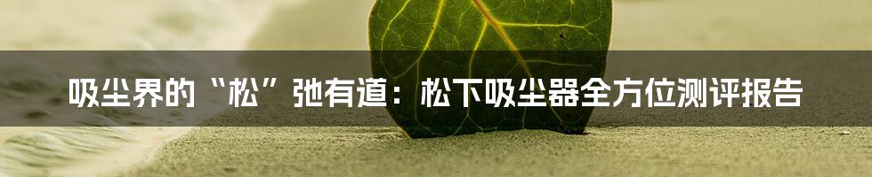 吸尘界的“松”弛有道：松下吸尘器全方位测评报告