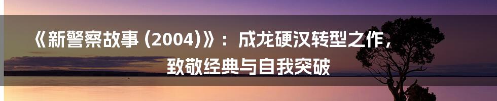 《新警察故事 (2004)》：成龙硬汉转型之作，致敬经典与自我突破