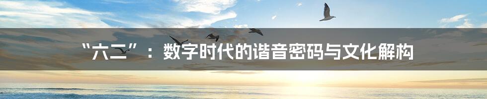 “六二”：数字时代的谐音密码与文化解构