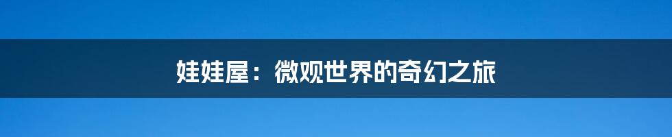 娃娃屋:微观世界的奇幻之旅