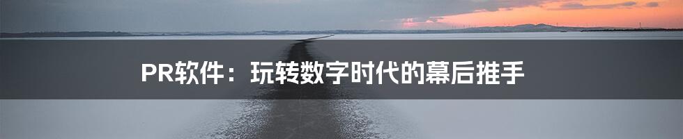 PR软件:玩转数字时代的幕后推手