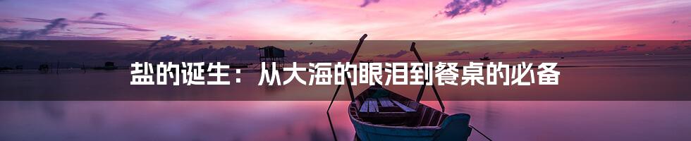 盐的诞生：从大海的眼泪到餐桌的必备