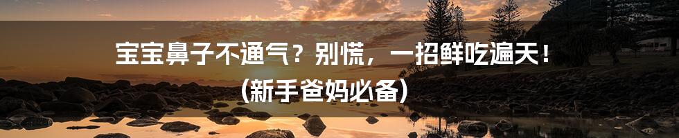 宝宝鼻子不通气？别慌，一招鲜吃遍天！ (新手爸妈必备)