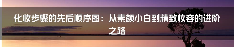 化妆步骤的先后顺序图:从素颜小白到精致妆容的进阶之路