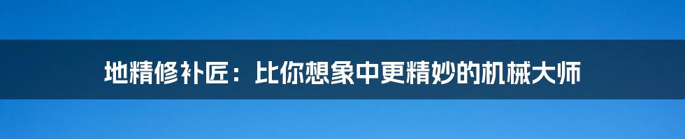地精修补匠：比你想象中更精妙的机械大师