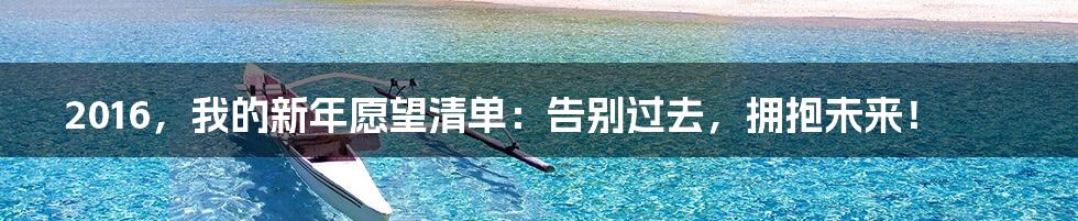 2016，我的新年愿望清单：告别过去，拥抱未来！