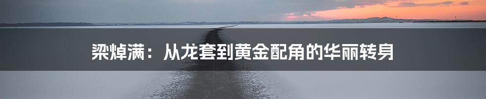 梁焯满：从龙套到黄金配角的华丽转身